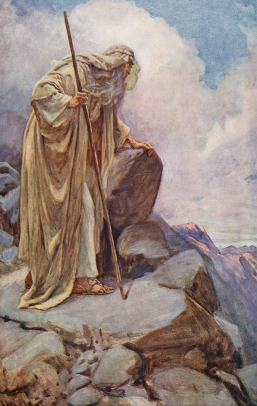 Oude Testament: Mozes op de berg Pisga door Harold Copping