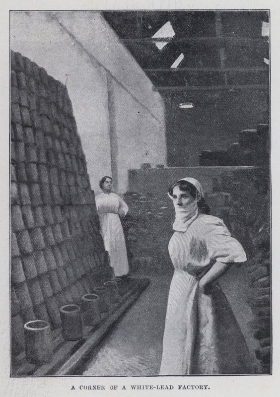 Een hoek van een witloodfabriek door Harold Hume Piffard
