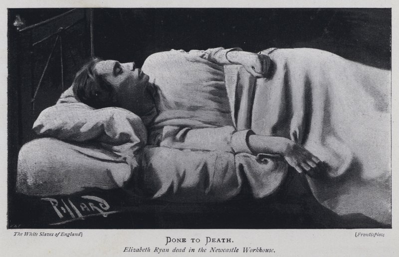 Doodgemaakt, Elizabeth Ryan dood in het Newcastle armenhuis door Harold Hume Piffard