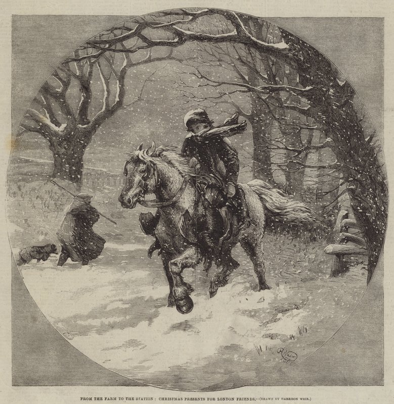 Van de Boerderij naar het Station, Kerstcadeaus voor Londense Vrienden door Harrison William Weir