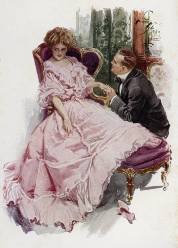 Illustratie voor When a Man Marries door Mary Roberts Rinehart door Harrison Fisher