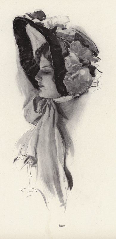 Portret van een vrouw genaamd Ruth door Harrison Fisher