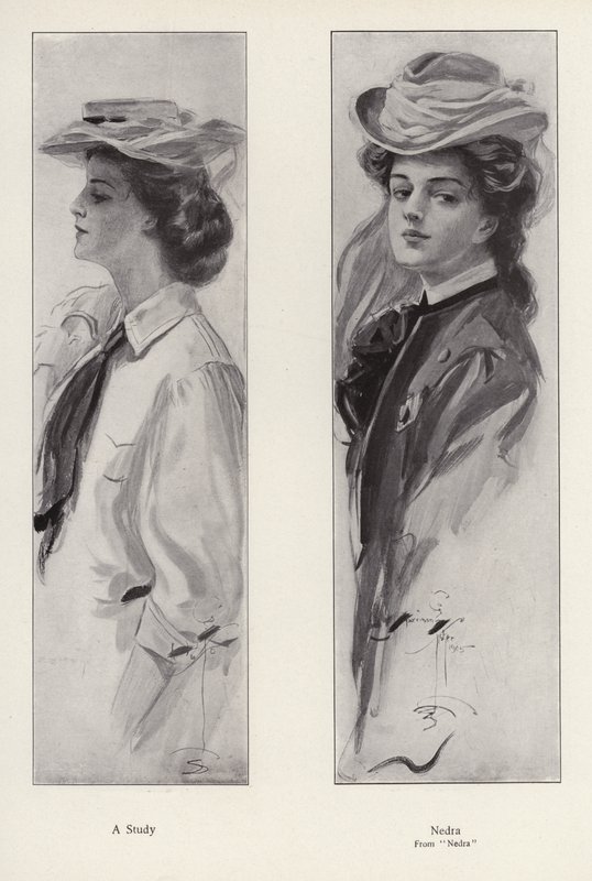 Het personage Nedra uit de roman Nedra, door George Barr McCutcheon door Harrison Fisher