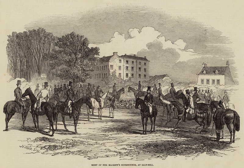 Ontmoeting van de Jachthonden van Hare Majesteit, bij Salt-Hill door Harrison William Weir