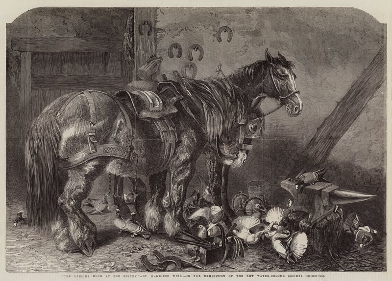 Het vrije uur bij de smidse door Harrison William Weir