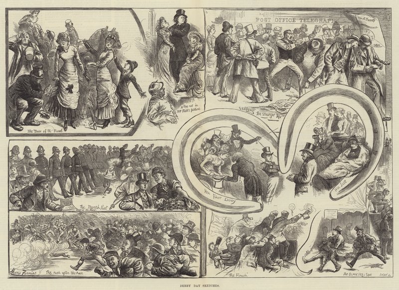 Derby Dag Schetsen door Harry Furniss