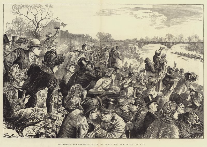 De Oxford en Cambridge Boot-Race, Mensen die altijd de race zien door Harry Furniss
