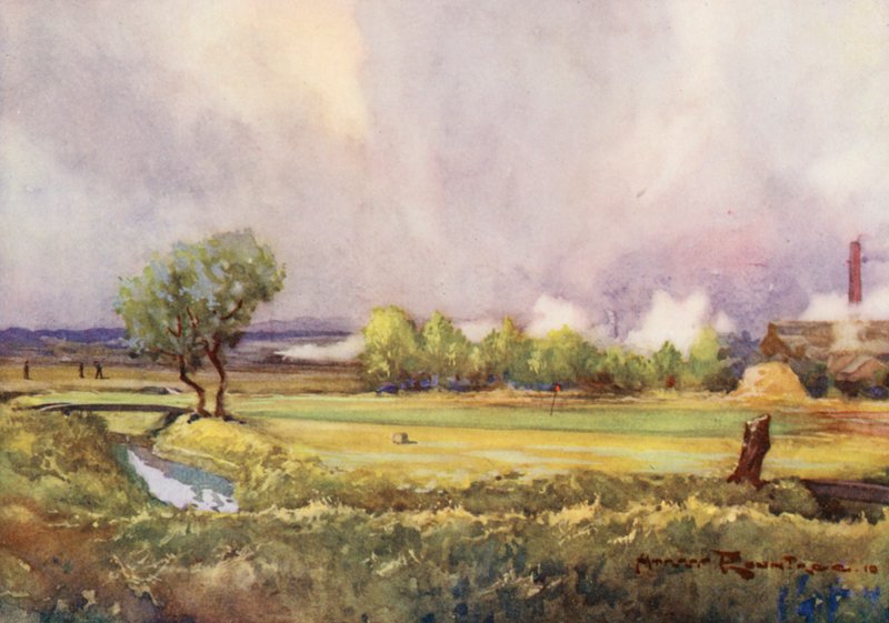 Golfbanen: Carnoustie, "Zuid-Amerika" door Harry (1878 1950) Rountree