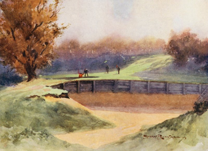Golfbanen: Northwood, "Dood of Glorie", de achtste hole door Harry (1878 1950) Rountree