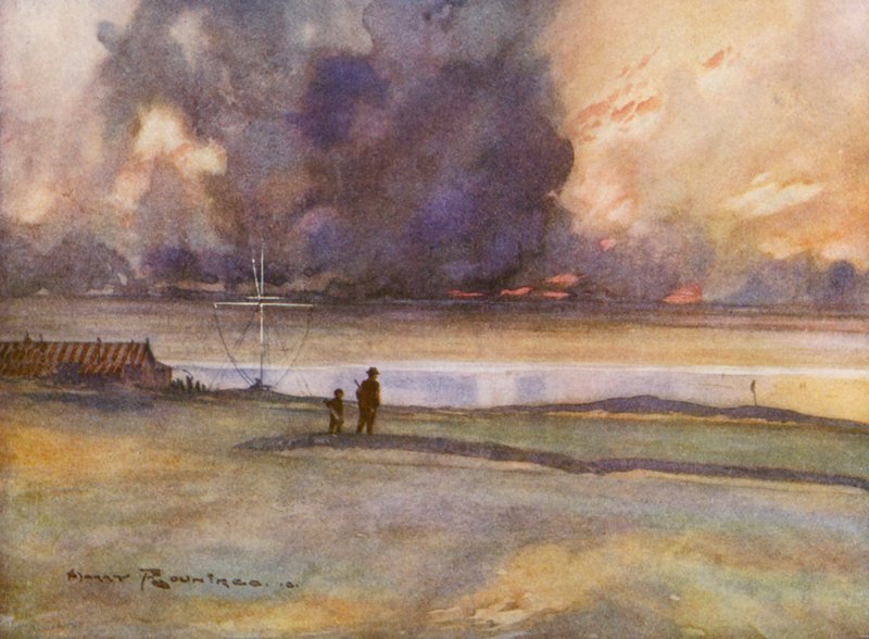 Golfbanen: Porthcowl, naar de achttiende green door Harry (1878 1950) Rountree