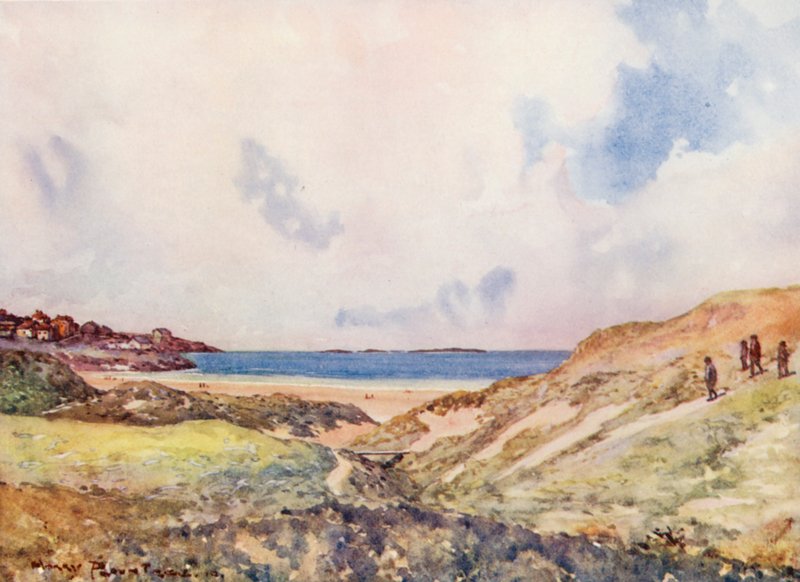 Golfbanen: Portrush, naar de zeventiende green door Harry (1878 1950) Rountree