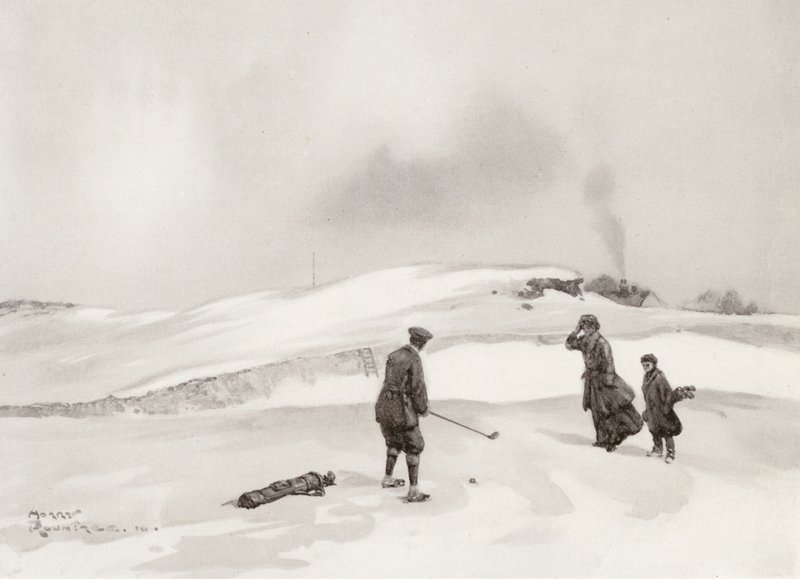 Golfbanen: Skegness, de tweede slag bij het negende gat door Harry (1878 1950) Rountree