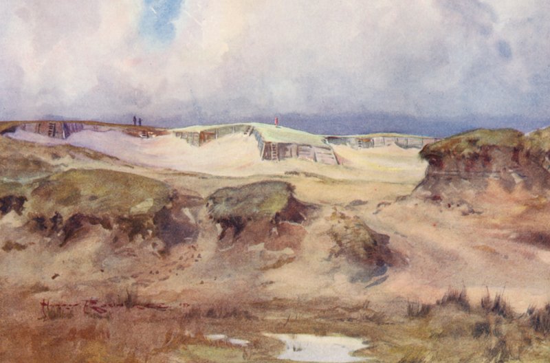 Golfbanen: Westward Ho! de vijfde tee door Harry (1878 1950) Rountree