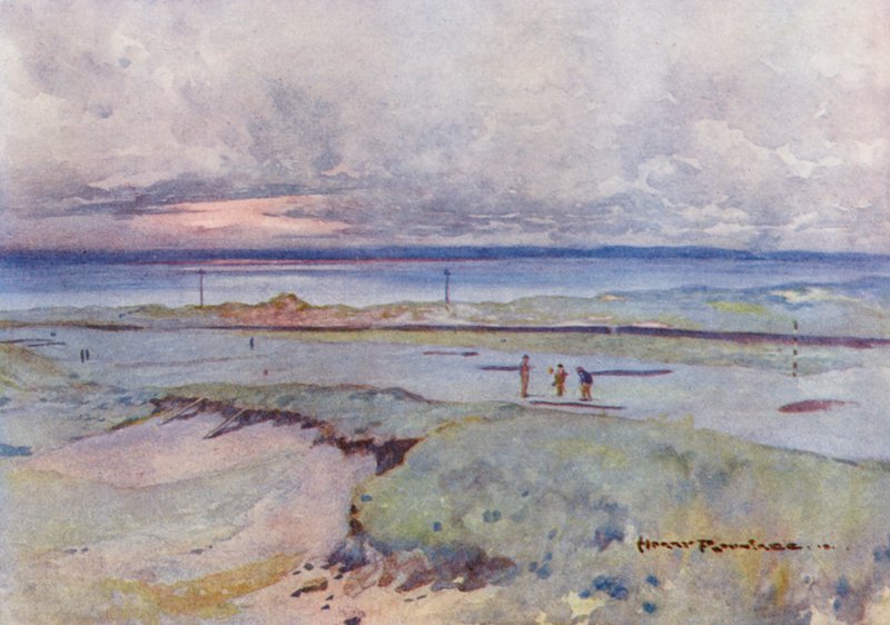 Golfbanen: Muirfield, de vierde en veertiende greens door Harry (1878 1950) Rountree