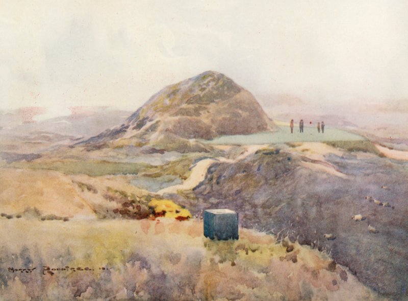 Golfbanen: Troon, het nieuwe korte gat (kleur litho) door Harry (1878-1950) Rountree