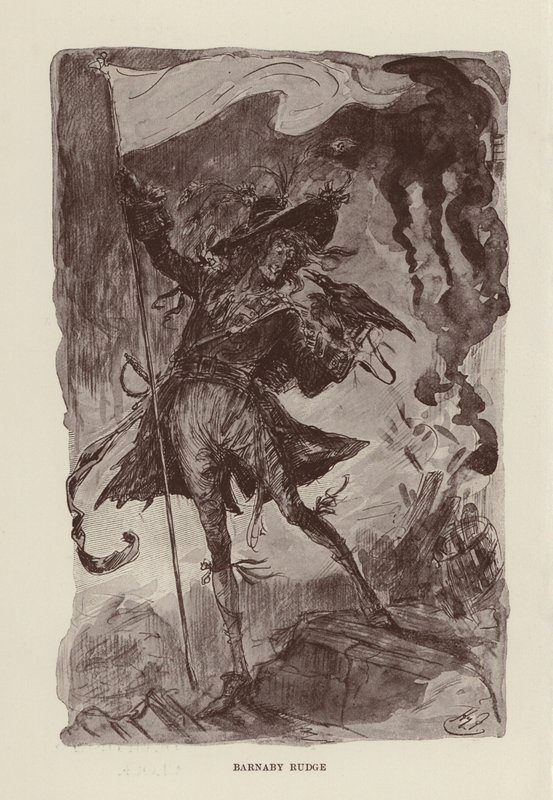 Illustratie voor Barnaby Rudge door Charles Dickens door Harry (after) Furniss