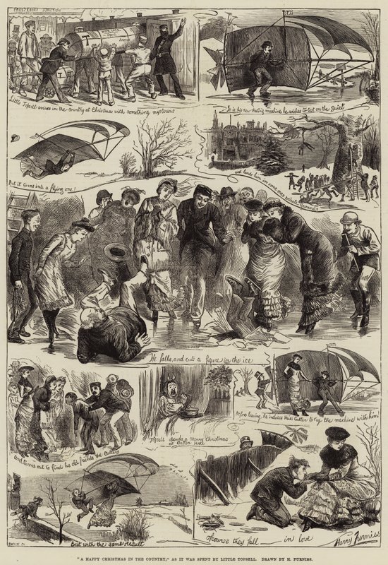 Een vrolijk kerstfeest op het platteland, zoals het werd doorgebracht door Little Topsell door Harry Furniss