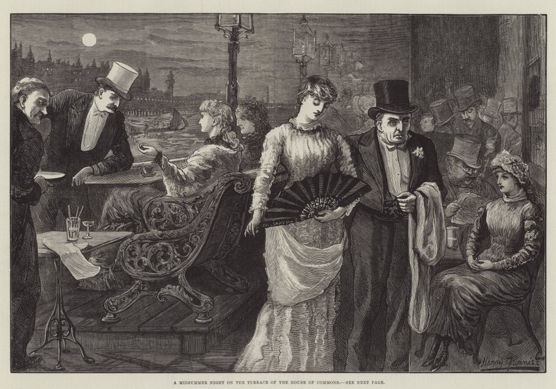 Een midzomernacht op het terras van het Lagerhuis door Harry Furniss
