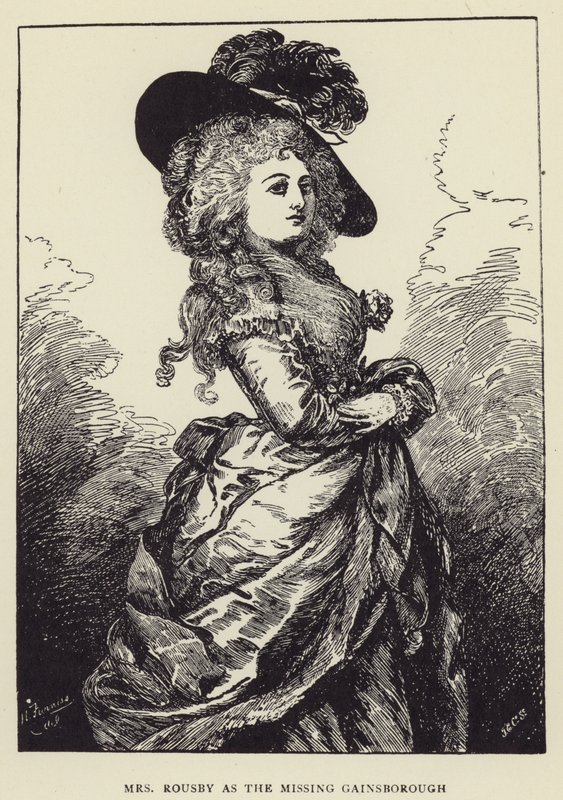 Mevrouw Rousby als de Vermiste Gainsborough door Harry Furniss