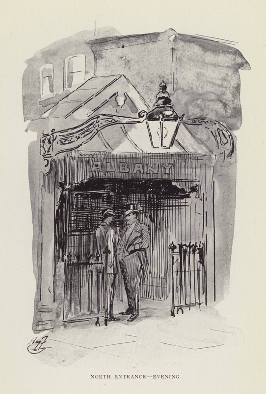 Noordelijke ingang, avond door Harry Furniss
