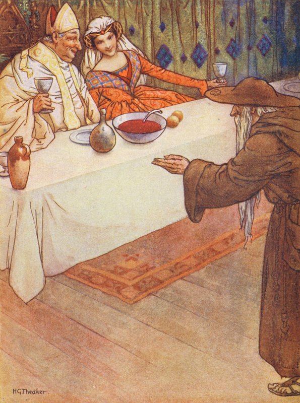 Een leugen van Sinterklaas (kleurenlitho) door Harry George Theaker