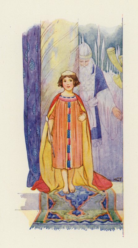 Opnieuw schreeuwde het volk: "God save the King!" (kleurenlitho) door Harry George Theaker