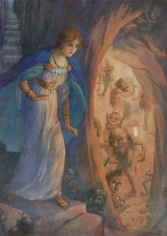 Freyja in de grot van de dwergen, uit "Freyja