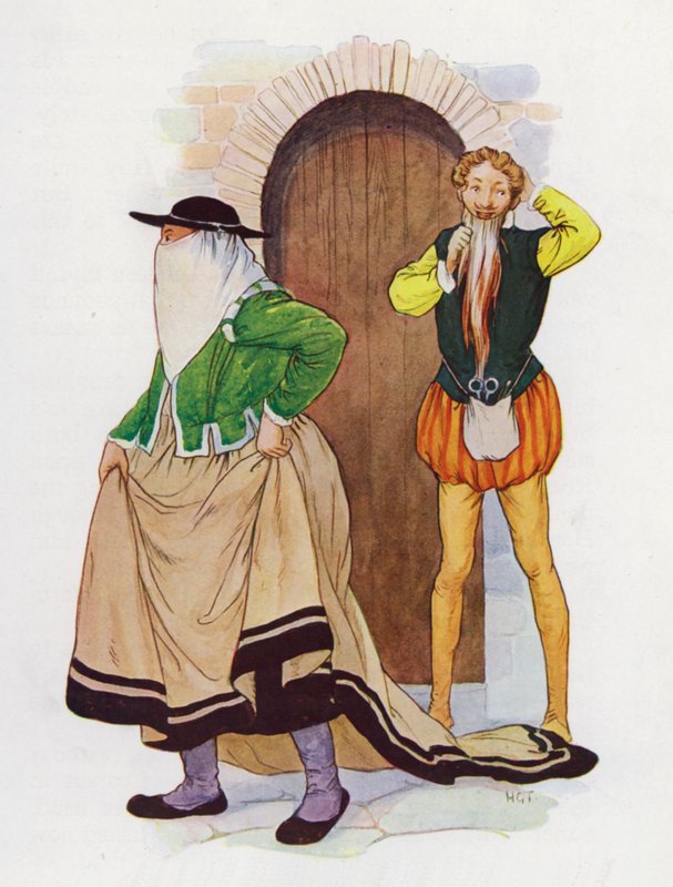 Illustratie voor Don Quichot (kleurenlitho) door Harry George Theaker