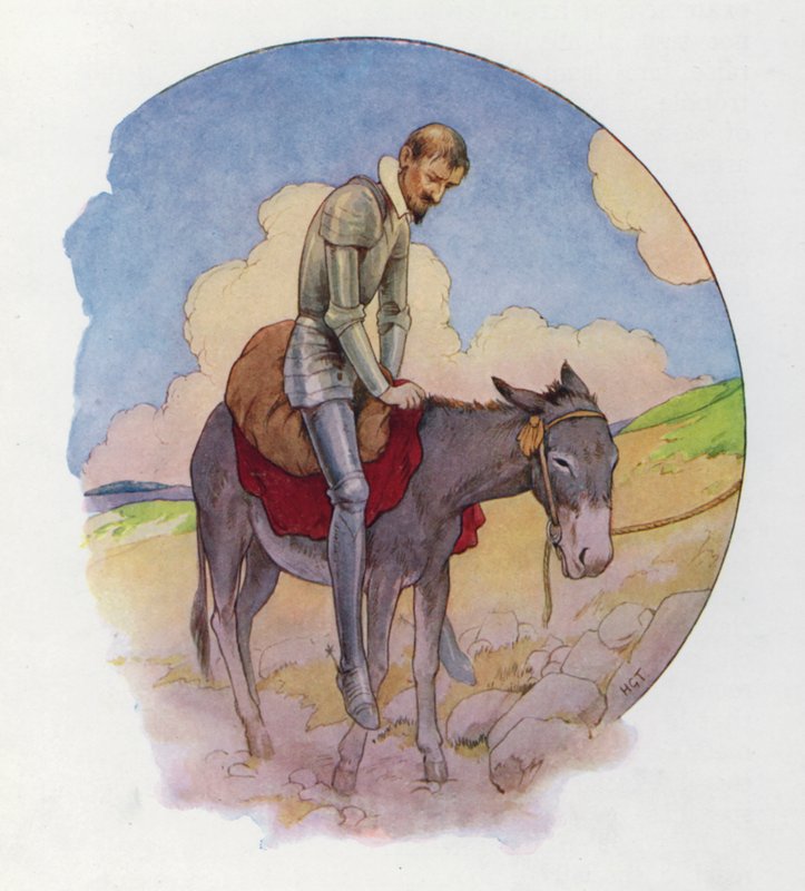 Illustratie voor Don Quichot (kleurenlitho) door Harry George Theaker