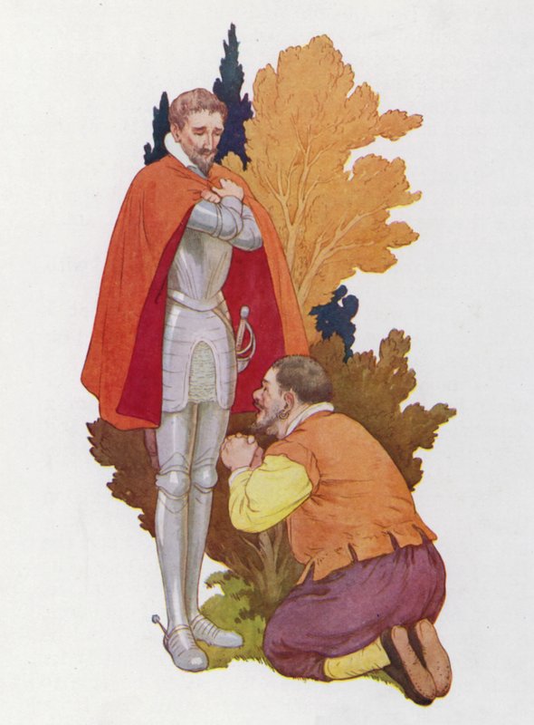 Illustratie voor Don Quichot (kleurenlitho) door Harry George Theaker