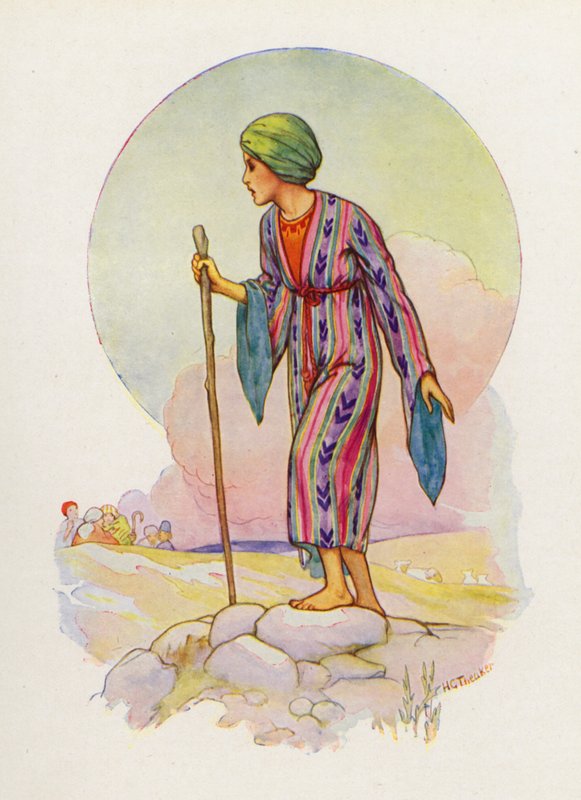 Jakob maakte Jozef een jas van vele kleuren (kleurenlitho) door Harry George Theaker