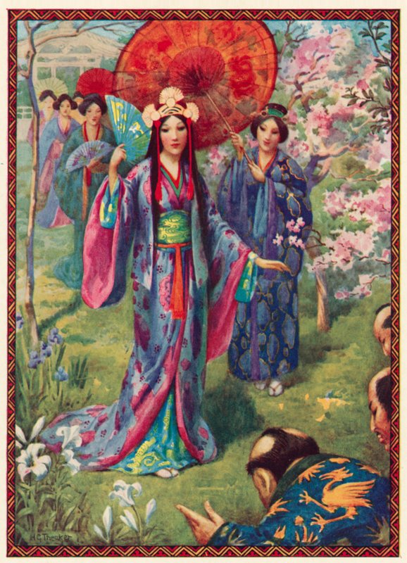 Prinses Yakami van Inaba (kleurenlitho) door Harry George Theaker