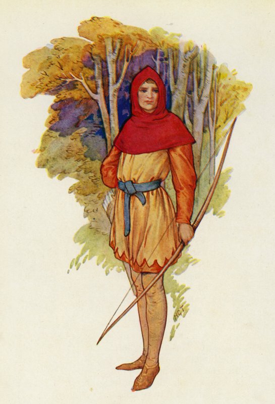 Robin was een avontuurlijk type, zelfs in zijn jeugd (kleurenlitho) door Harry George Theaker