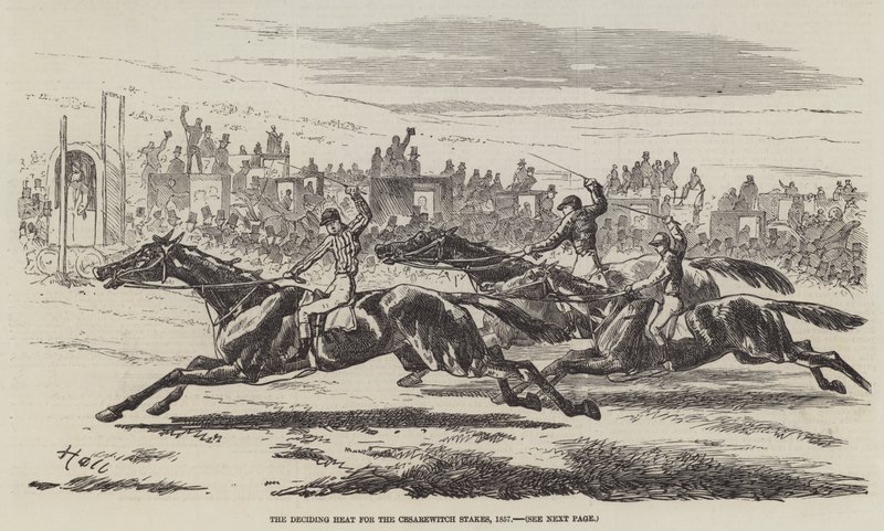 De Beslissende Heat voor de Cesarewitch Stakes, 1857 door Harry Hall