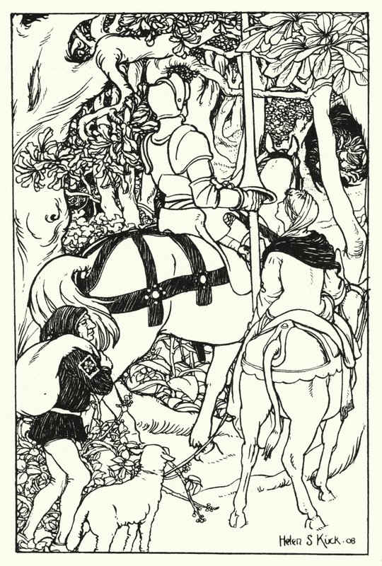 Rode Kruis en de Dame Una in het Bos door Helen S. Kuck