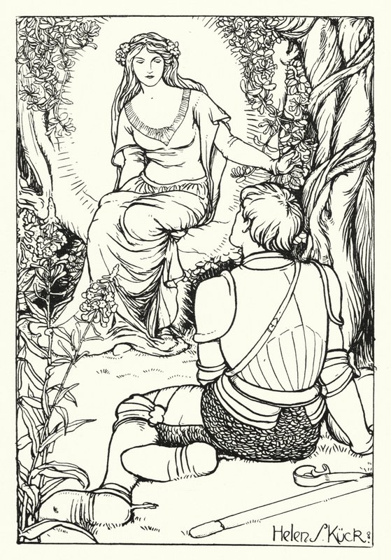 De Visie van de Magnifieke Ridder (gravure) door Helen S. Kuck
