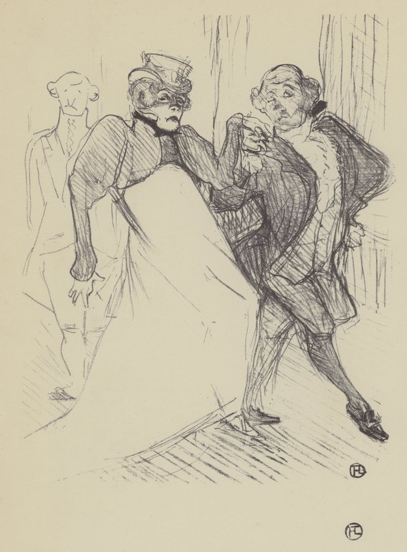Rejane en Galipaux, in Madame Sans-Gene door Henri de Toulouse Lautrec