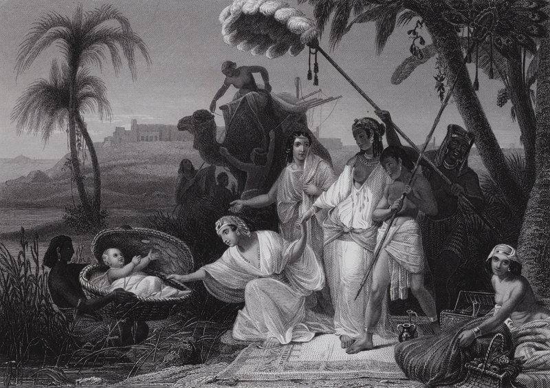 De Vondst van Mozes door Henri Frederic (after) Schopin