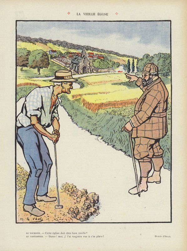 De oude kerk. Illustratie voor Le Rire door Henri Gabriel Ibels