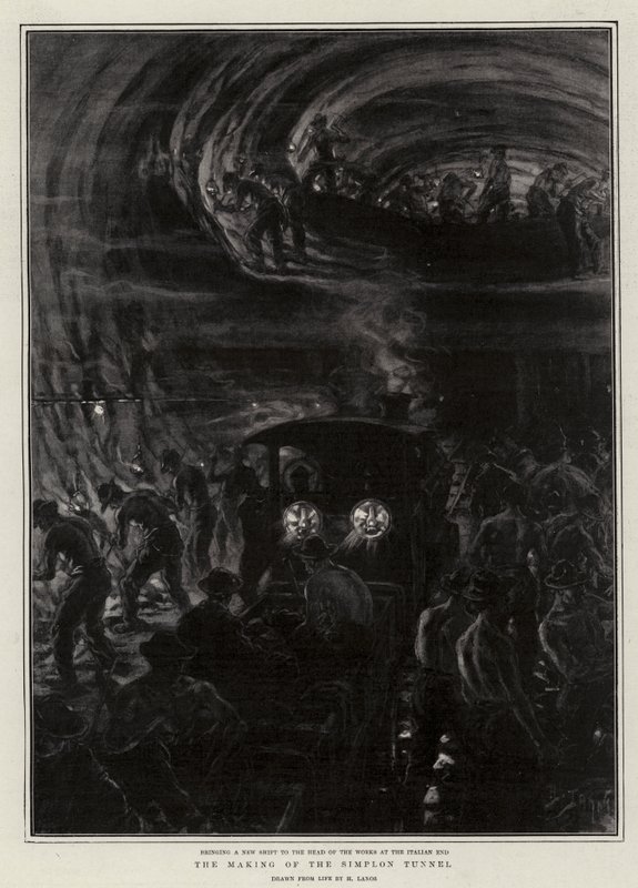 De bouw van de Simplon-tunnel door Henri Lanos