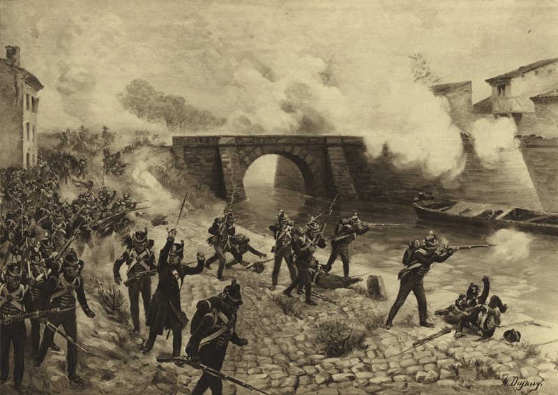 Slag bij Toulouse, 1814 door Henri Louis Dupray