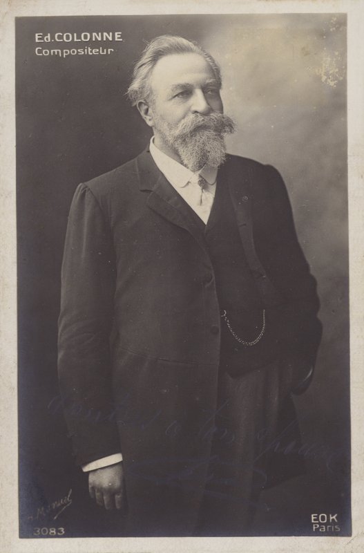Edouard Colonne, Frans dirigent en violist (1838-1910) (z/w foto) door Henri Manuel