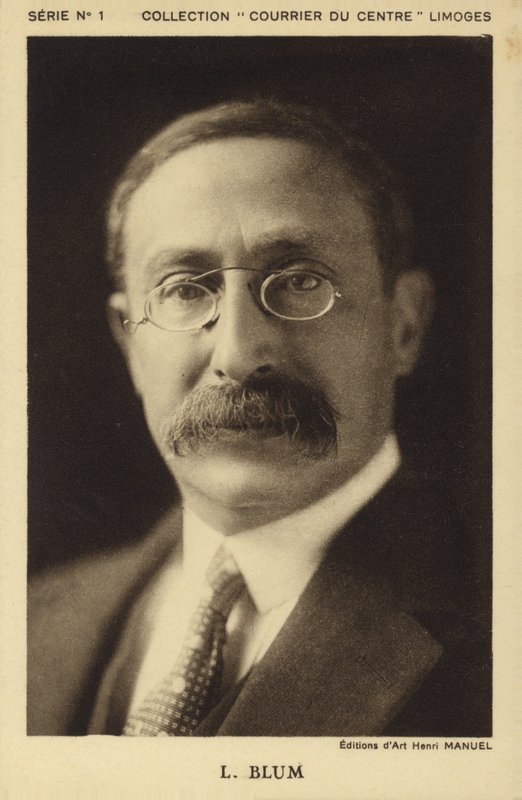 Leon Blum, jaren 1930 (z/w foto) door Henri Manuel