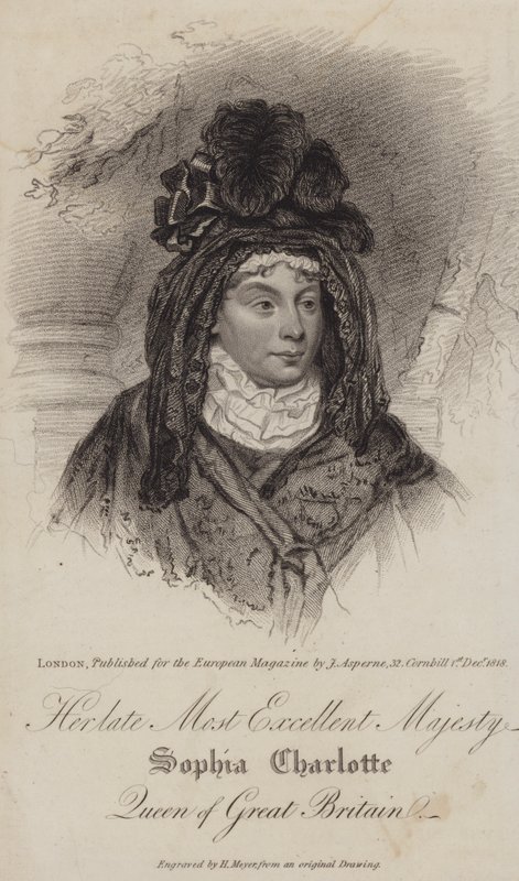 Charlotte van Mecklenburg-Strelitz, Koningin Gemalin van Koning George III door Henri after Meyer