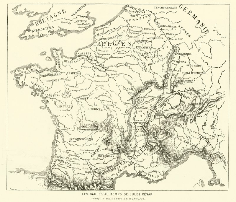 Landen van de Galliërs tijdens de tijd van Julius Caesar door Henri de (after) Montaut