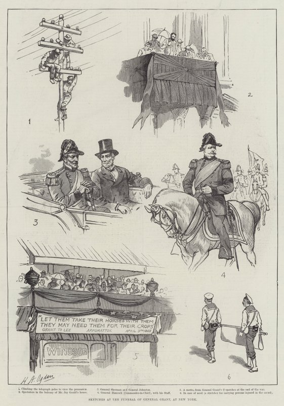 Schetsen bij de Begrafenis van Generaal Grant, in New York door Henry Alexander Ogden