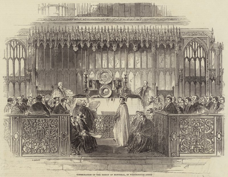 Wijding van de bisschop van Montreal, in Westminster Abbey door Henry Anelay