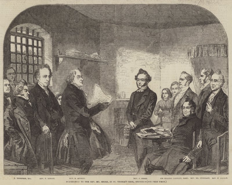 Afvaardiging naar de eerwaarde Mr Shore, in de gevangenis van St Thomas, Exeter door Henry Anelay