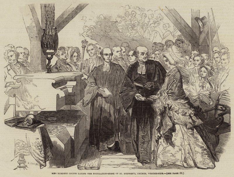 Miss Burdett Coutts legt de Eerste Steen van St Stephen