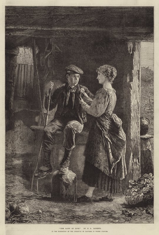 De Dageraad van de Liefde, in de Tentoonstelling van het Instituut van Schilders in Waterverf door Henry Benjamin Roberts